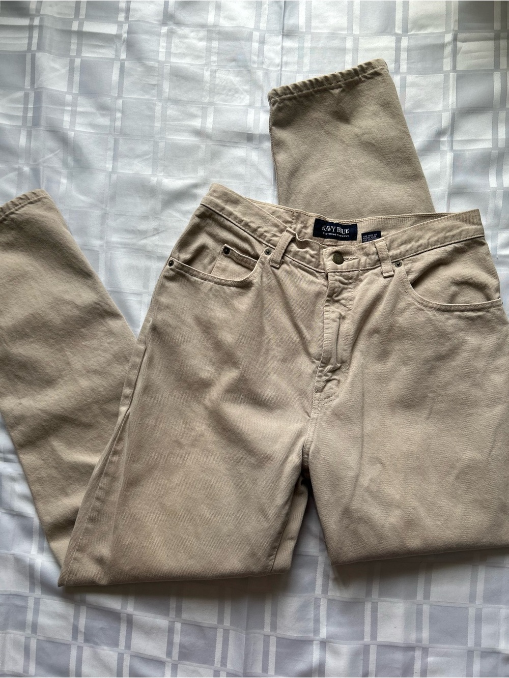 Navy Blue Brand Khaki Colour Vintage StraightLeg Denim Jeans